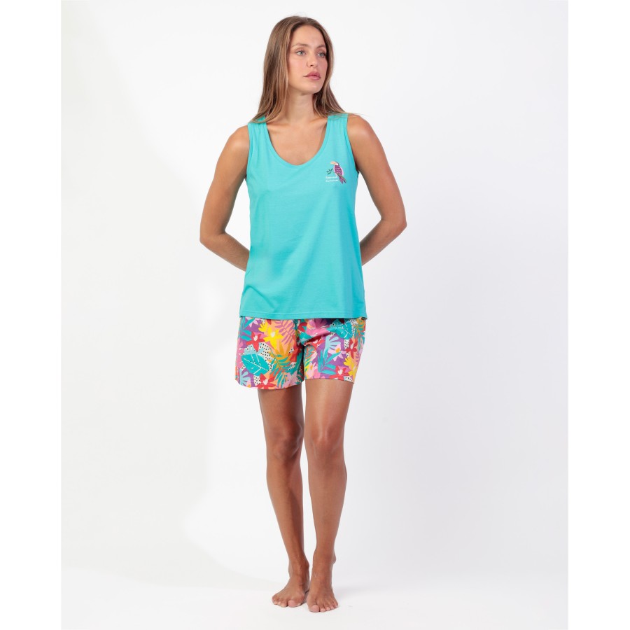 ΠΙΤΖΑΜΑ ΓΥΝΑΙΚΕΙΑ  S/MANGAS TROPICAL SUMMER C