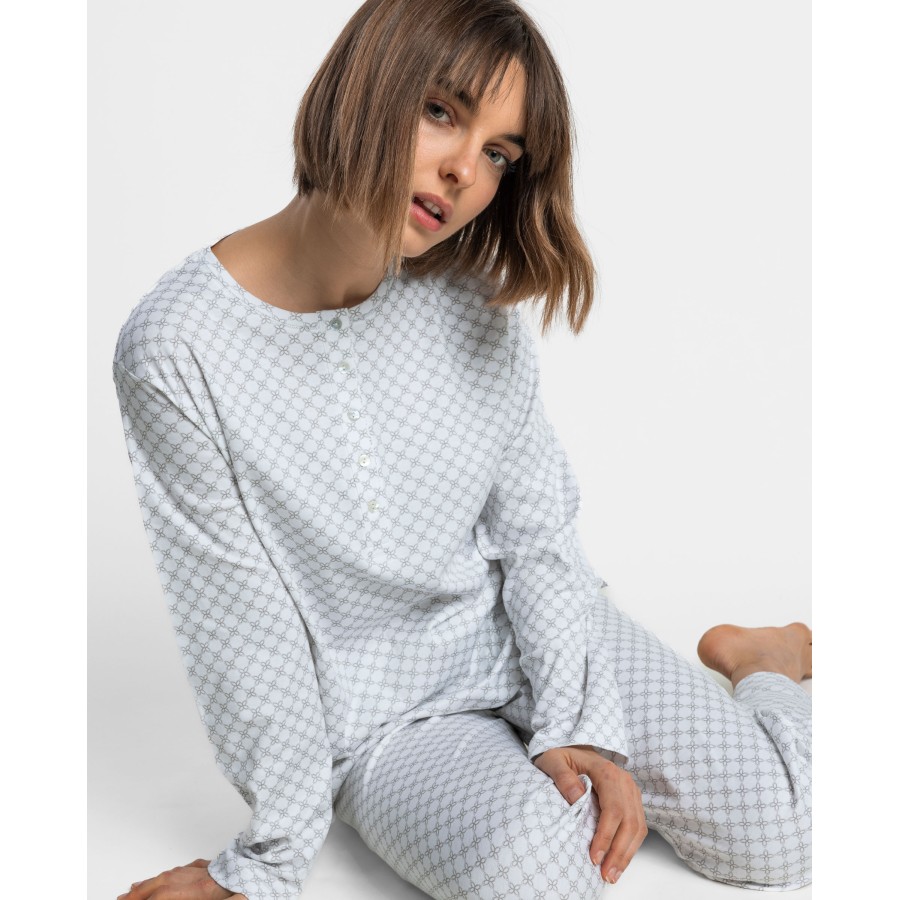 PIJAMA GREY FLOWERS C