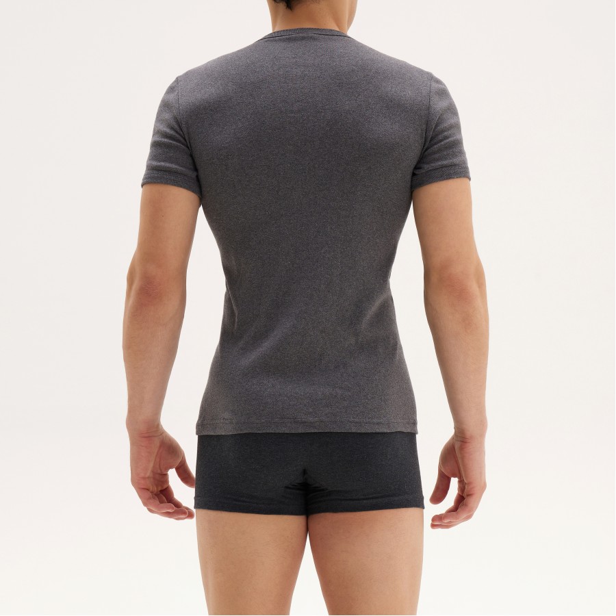 T/SHIRT ΕΦΑΡΜΟΣΤΟ V 100% ΒΑΜΒΑΚΙ