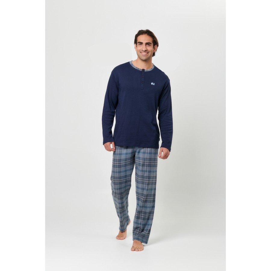 MAN SET PJ WITH PLACKET