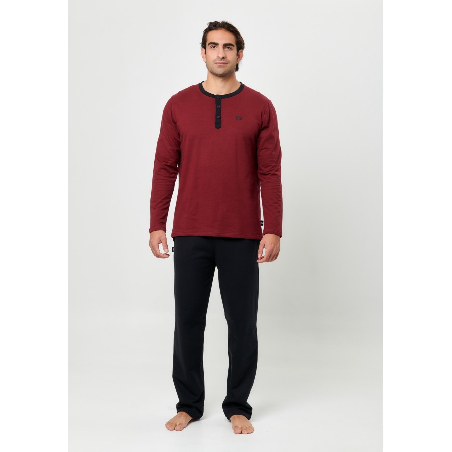 MAN SET PJ WITH PLACKET