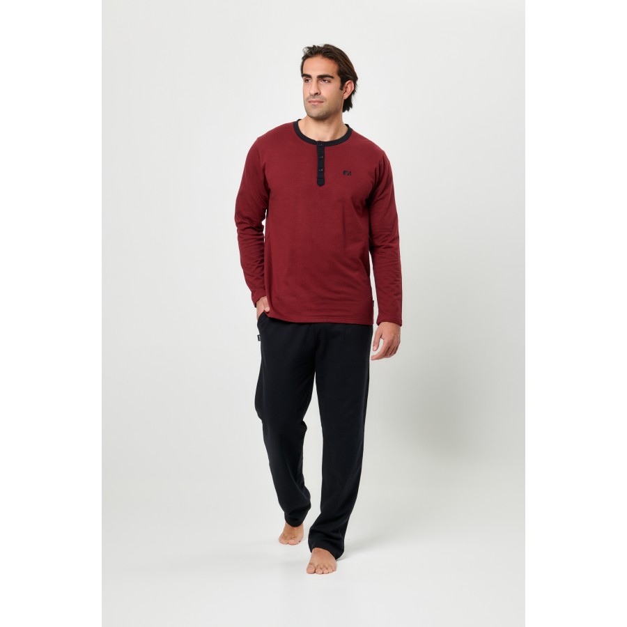 MAN SET PJ WITH PLACKET