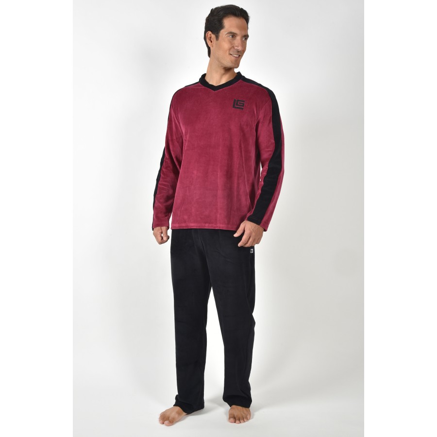 V NECKLINE VELOUR PJ SET