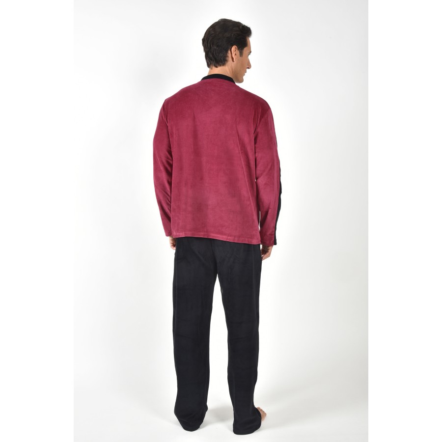 V NECKLINE VELOUR PJ SET